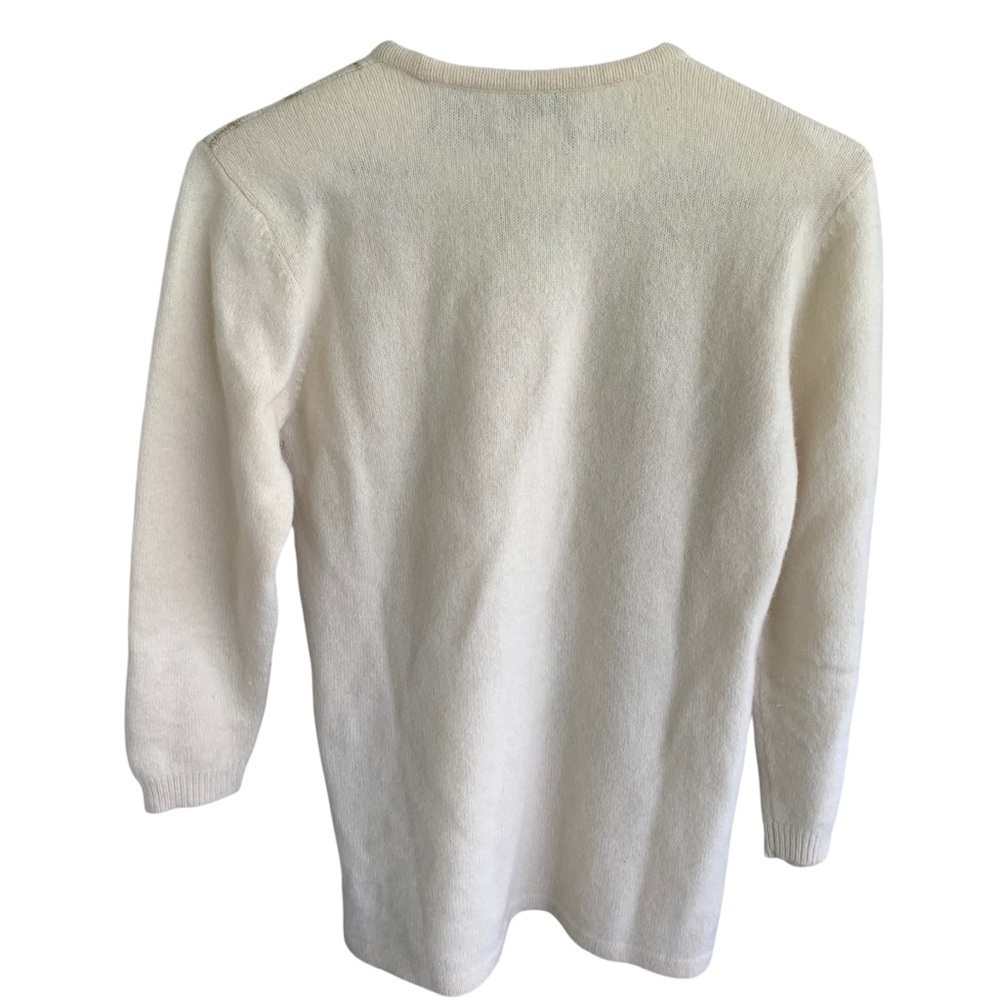 Vintage Talbots Cream Sweater Lambswool Angora Blend Size Women’s Petite Medium - Picture 3 of 7